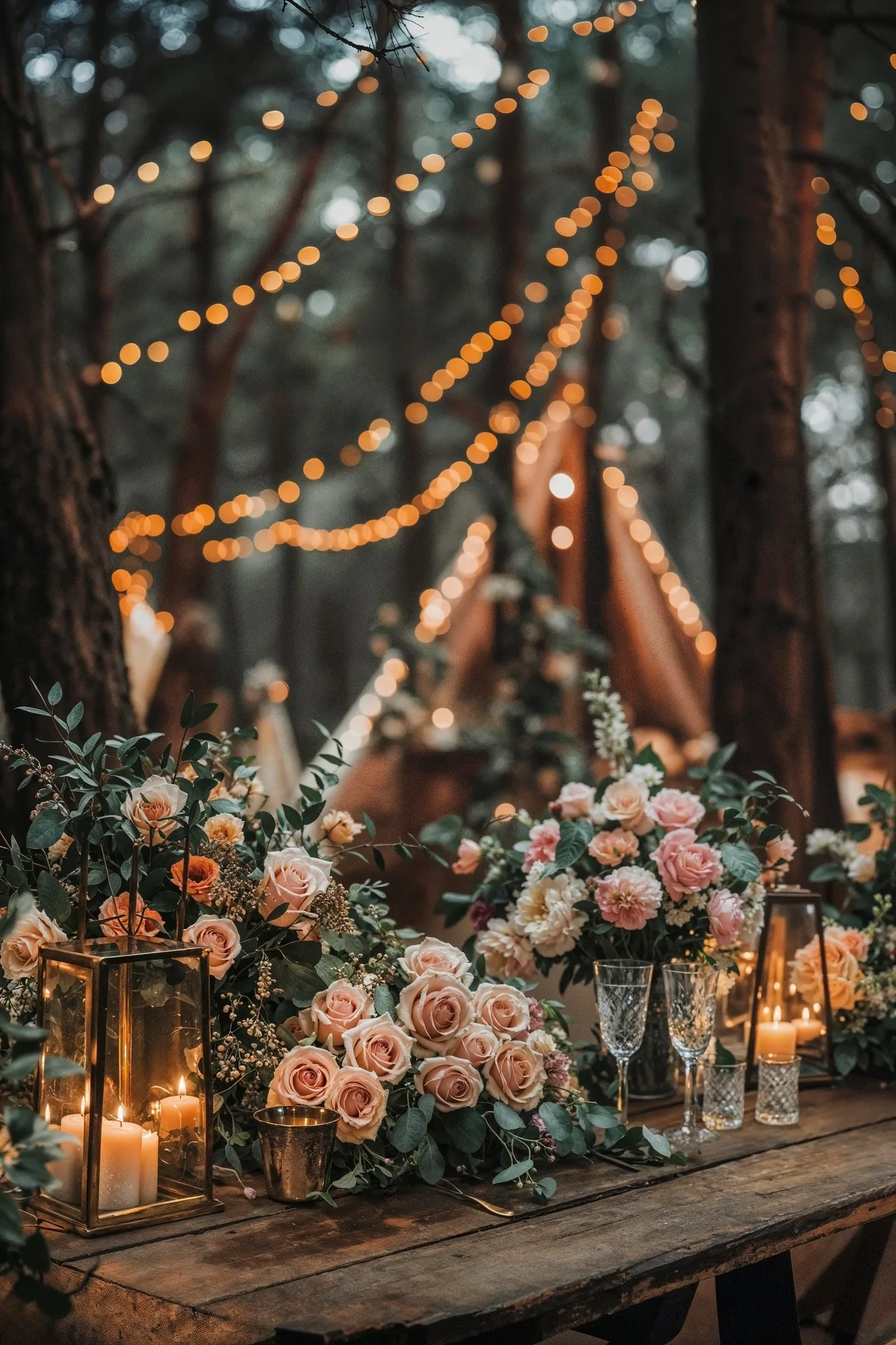 A private party space arranged for a birthday celebration with warm tones and considered décor